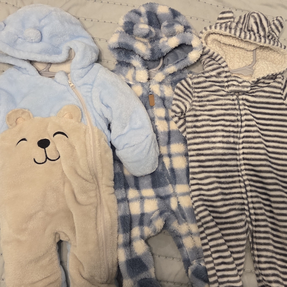 Cozy Blue and Cream Kids One Piece Set